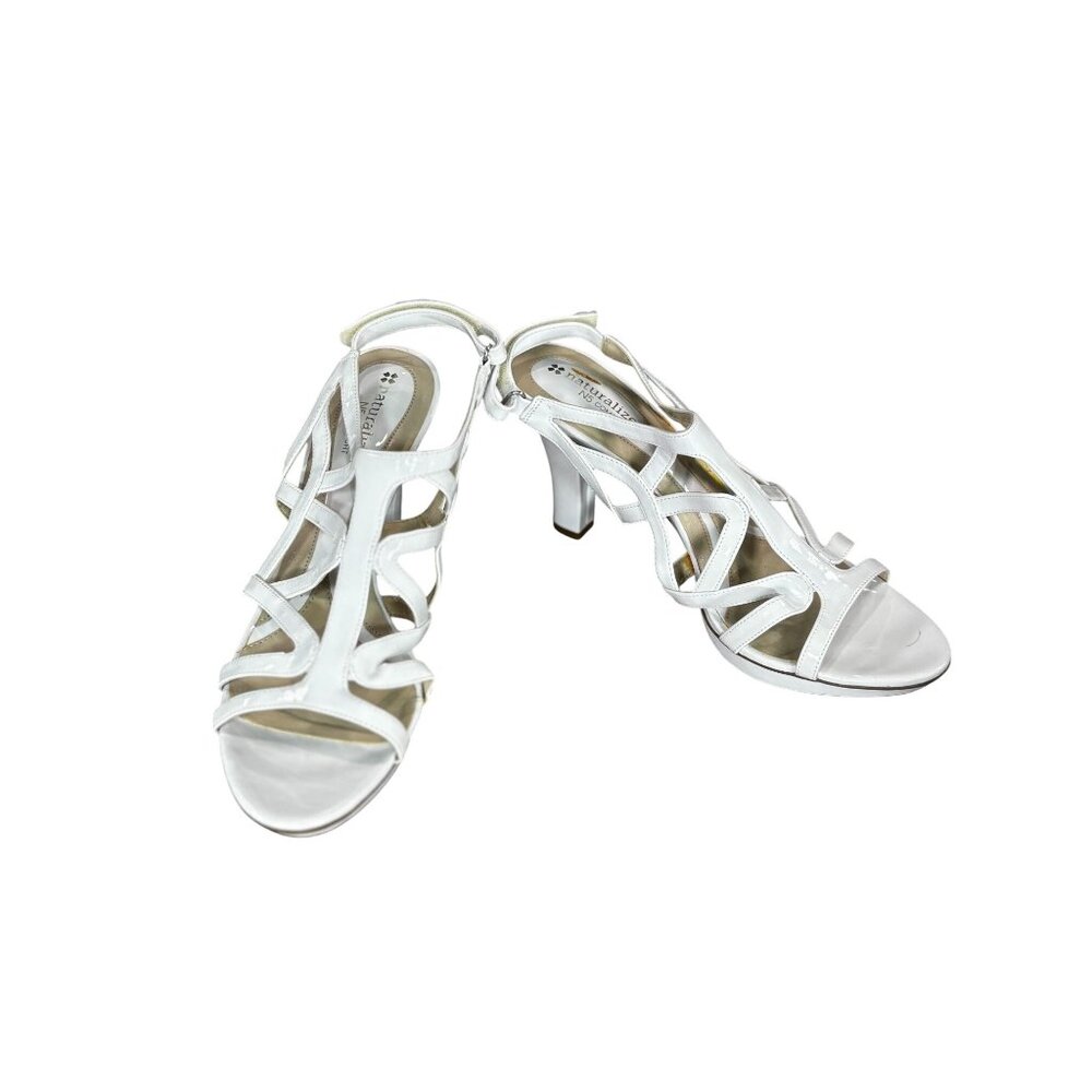 Naturalizer Womens White Strappy High Heel Sandals Size 9.5M
